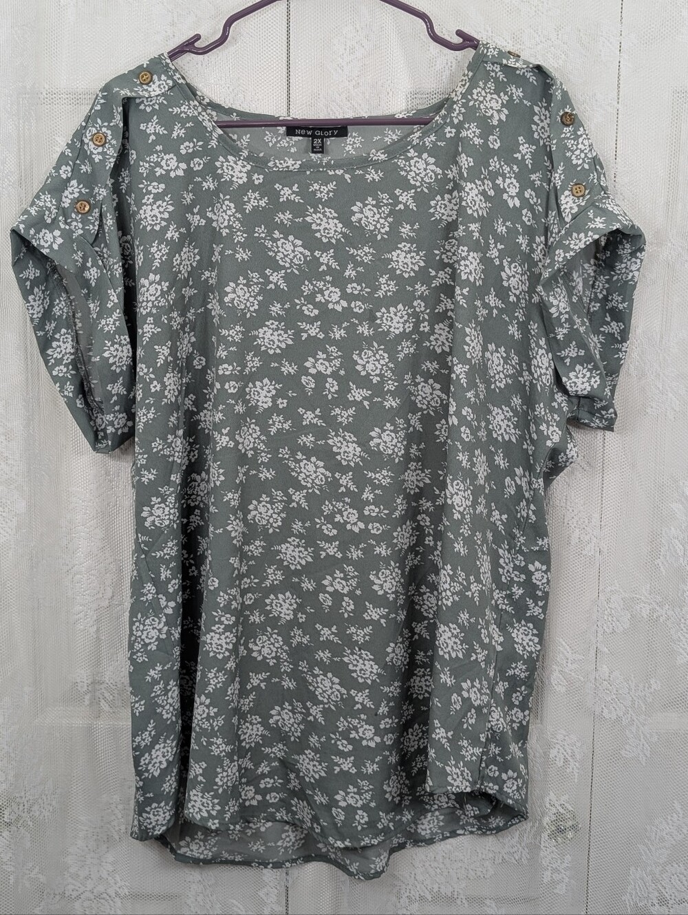 New Glory: Women's Floral Blouse - Size 2X